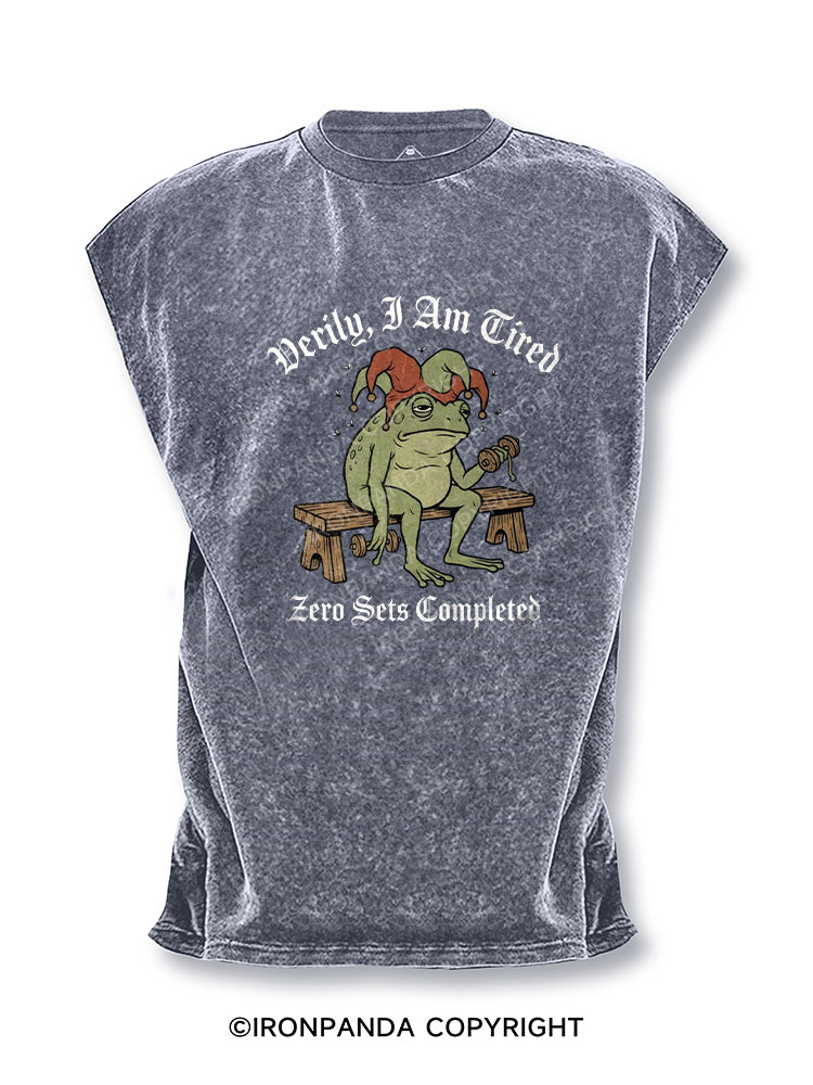 Medieval Frog Verily, I Am Tired Cut Off Tank