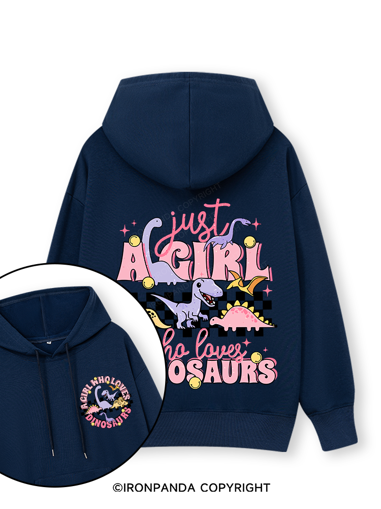 Just A Girl Who Loves Dinosaurs Double-Sided Printed Classic Gym Hoodie