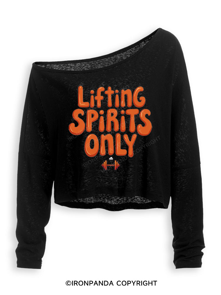 LIFTING SPIRITS ONLY HALLOWEEN Off Shoulder Long Sleeve Crop Top