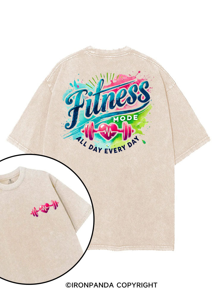 FITNESS MODE ALL DAY EVERY DAY printed Gym Shirt