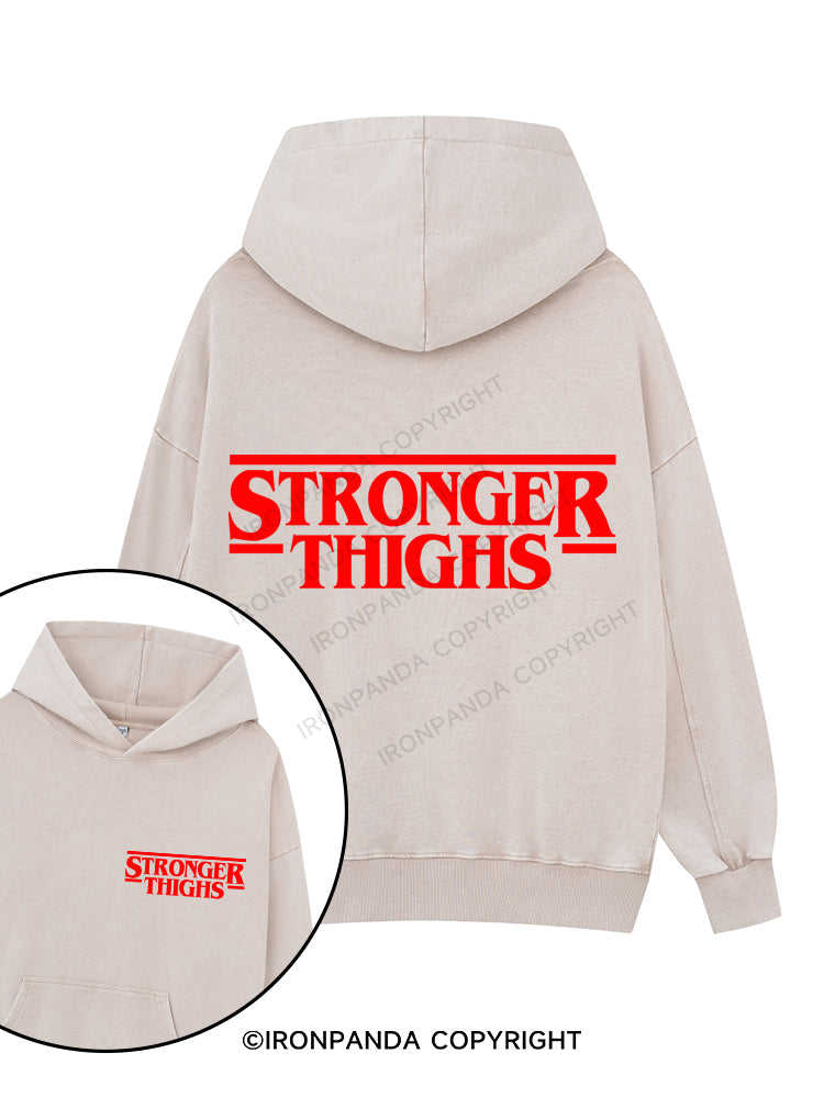 STRONGER THINGS Printed Washed Gym Hoodie