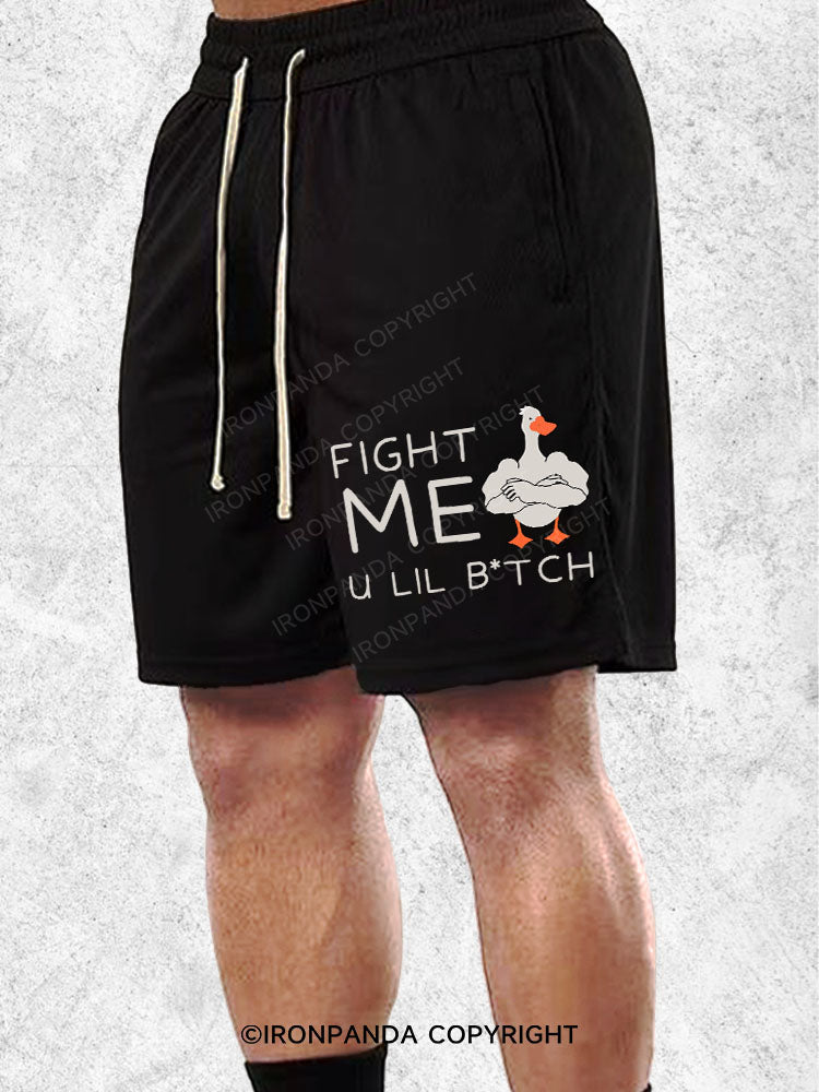 FIGHT ME U LIL B*TCH Loose Cotton Gym Shorts