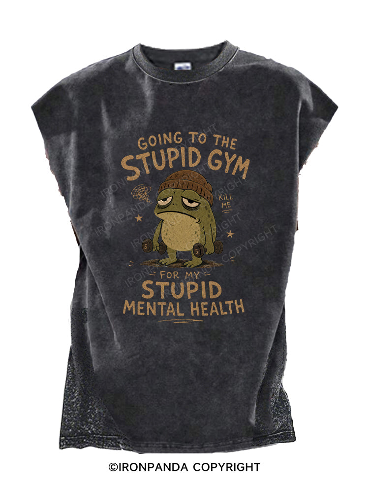 Going To The Stupid Gym Frog Cut Off Tank