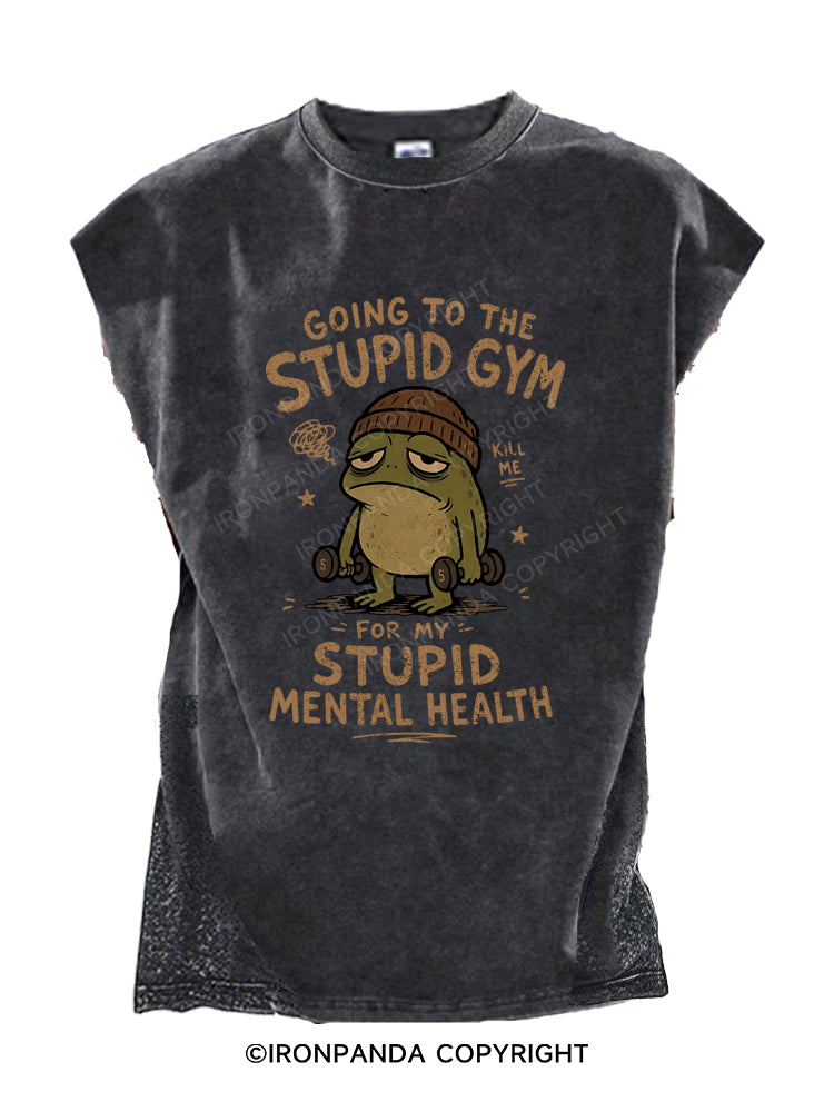 Going To The Stupid Gym Frog Cut Off Tank
