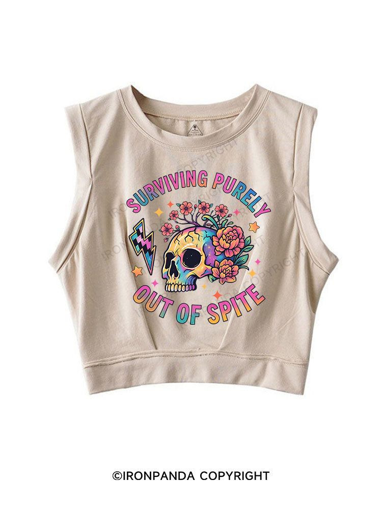 SURVIVING PURELY OUT OF SPITE SLEEVELESS CROP TOPS