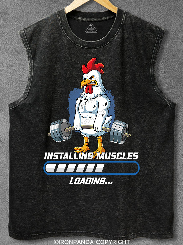 Bodybuilding Installing Muscles turkey Washed Gym Tank