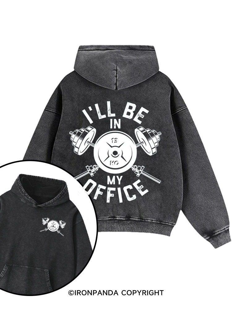 Personal Trainer Printed Washed Gym Hoodie