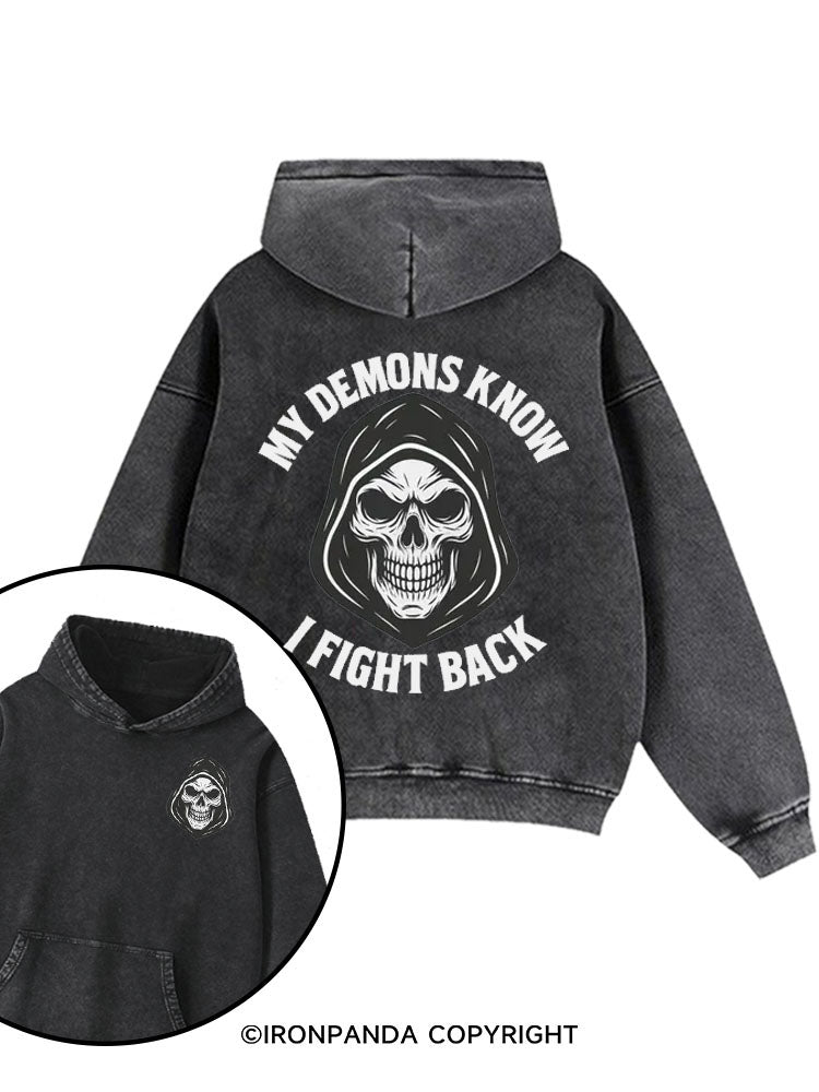 Squat Bench Printed Washed Gym Hoodie