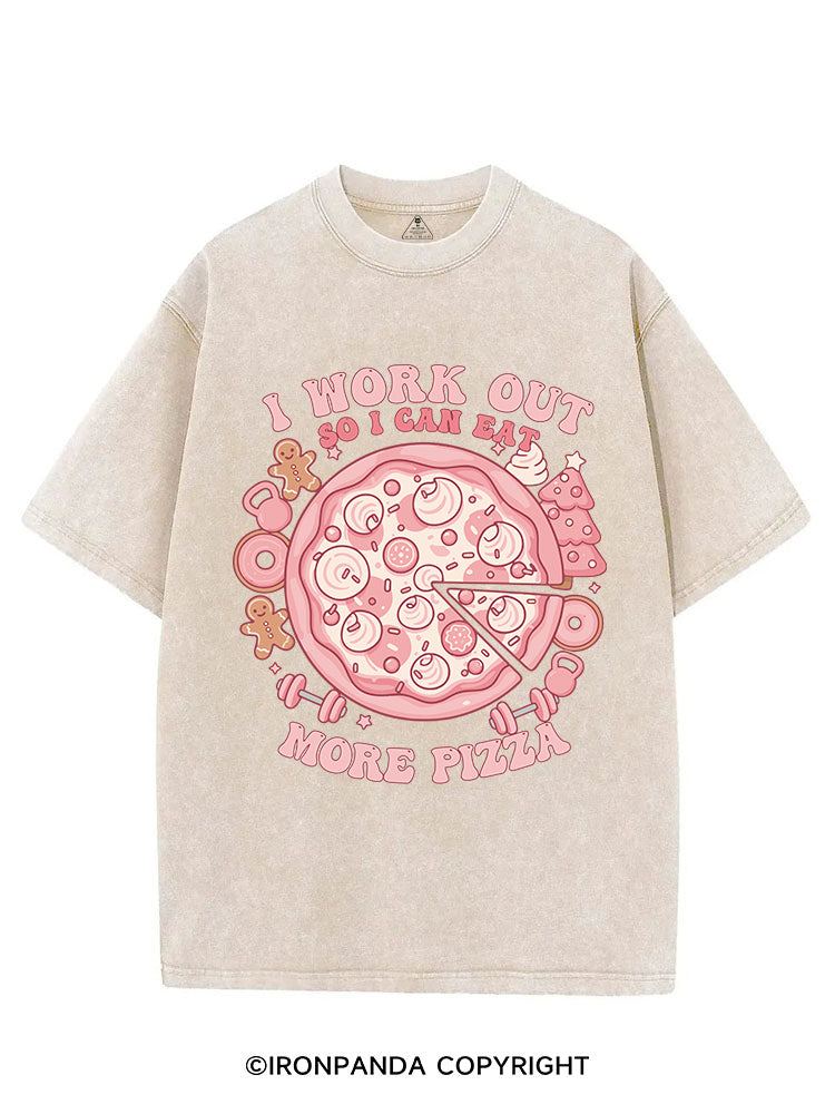 I WORK OUT SO I CAN EAT MORE PIZZA VINTAGE GYM SHIRT