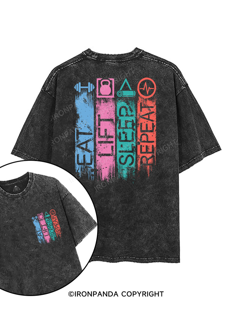 EAT,LIFT,SLEEP,REPEAT printed Gym Shirt