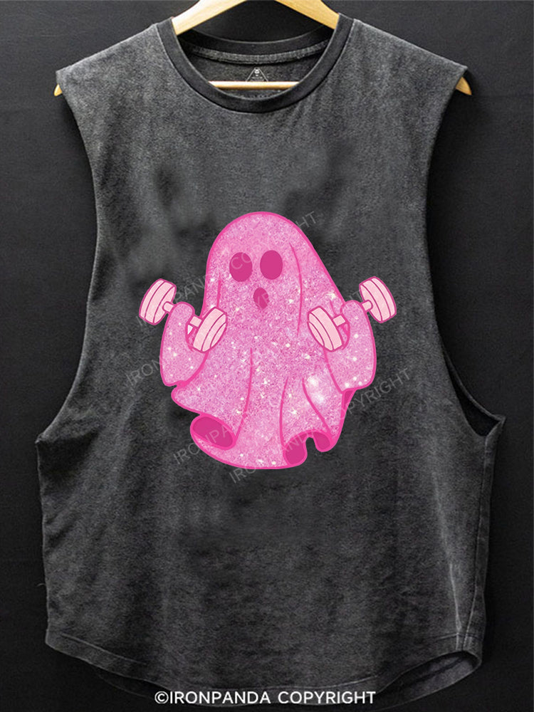 Pink Power Ghost Scoop Bottom Cotton Tank