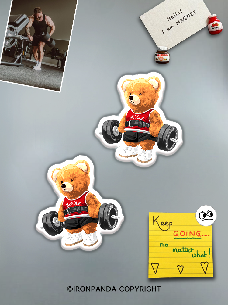 IronPanda Exercise Bear Fridge Magnet