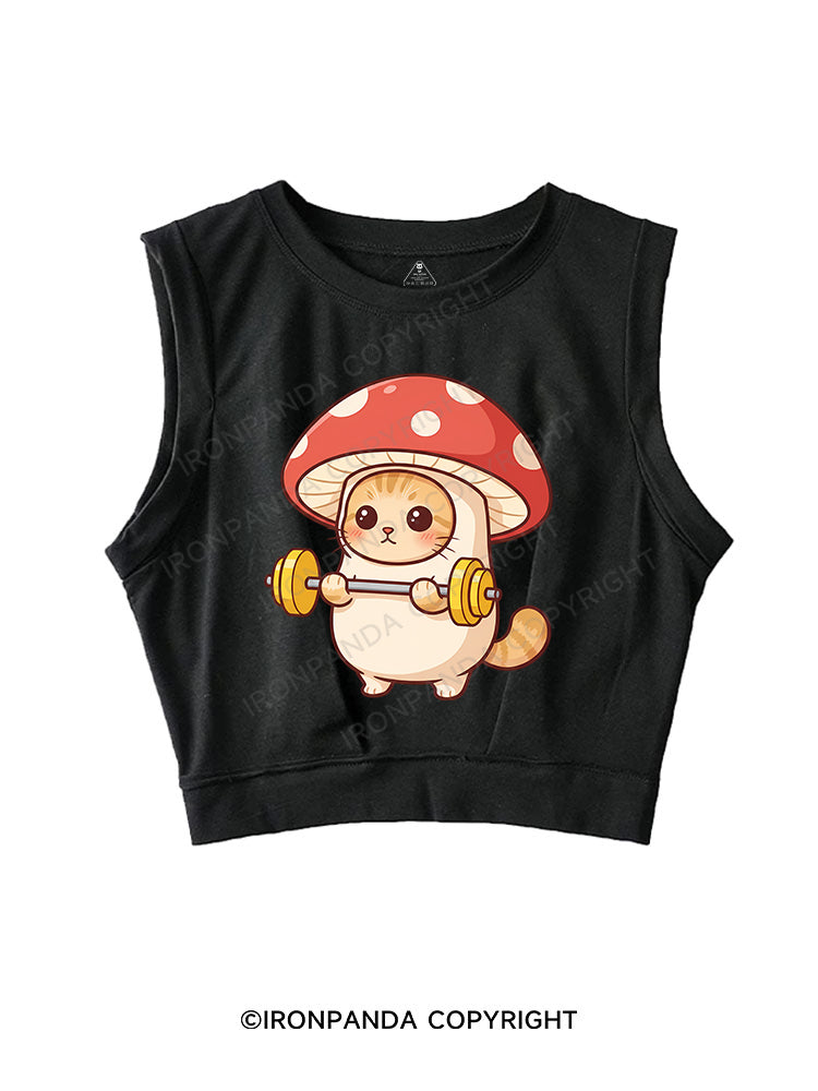 Shroomy Buff Cat SLEEVELESS CROP TOPS