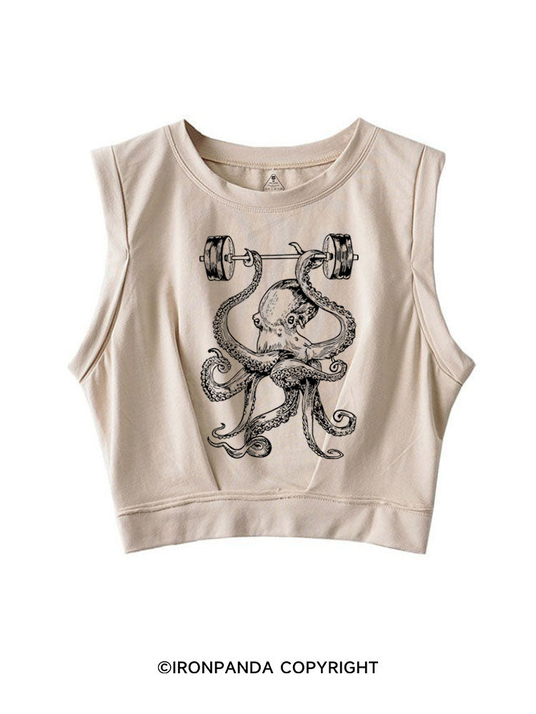 Octopus Weight Lifting Barbells SLEEVELESS CROP TOPS