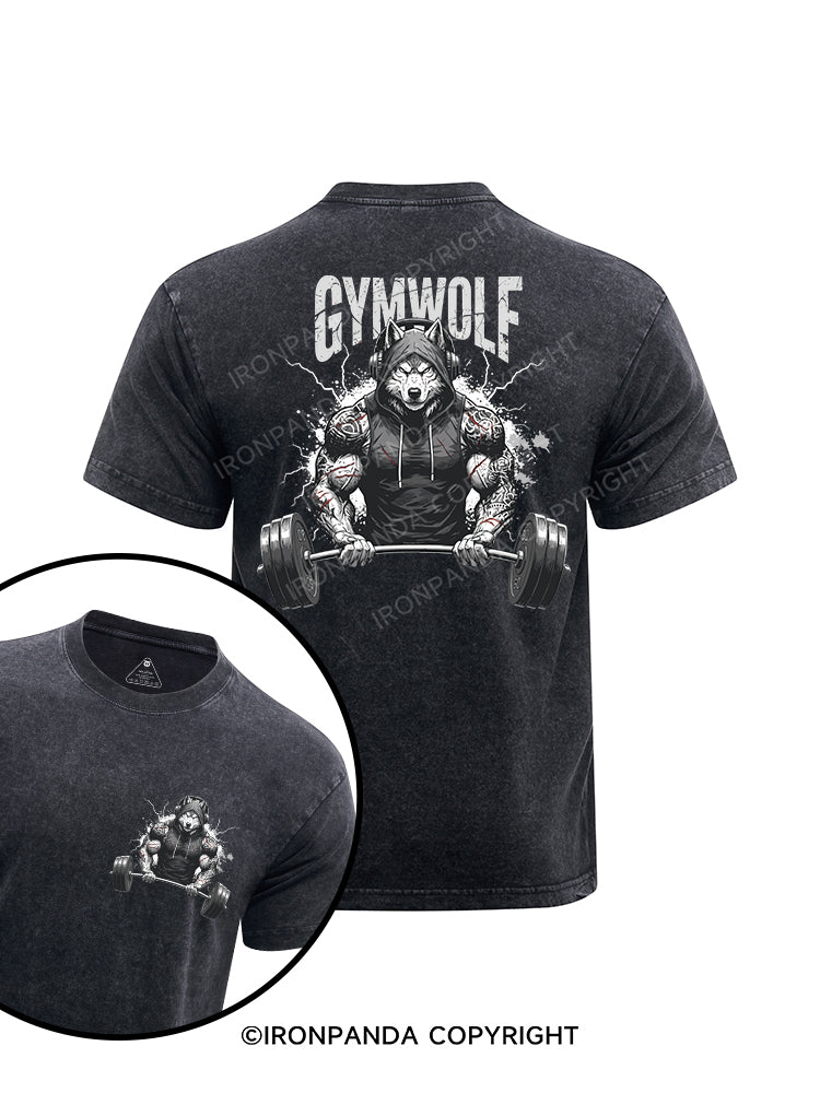GYM WOLF printed Washed Gym Shirt