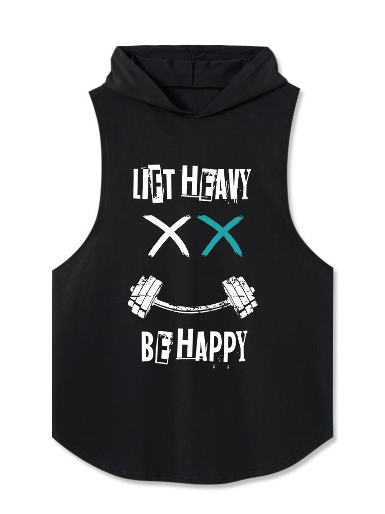 lift heavy be happy Washed Hooded Tank