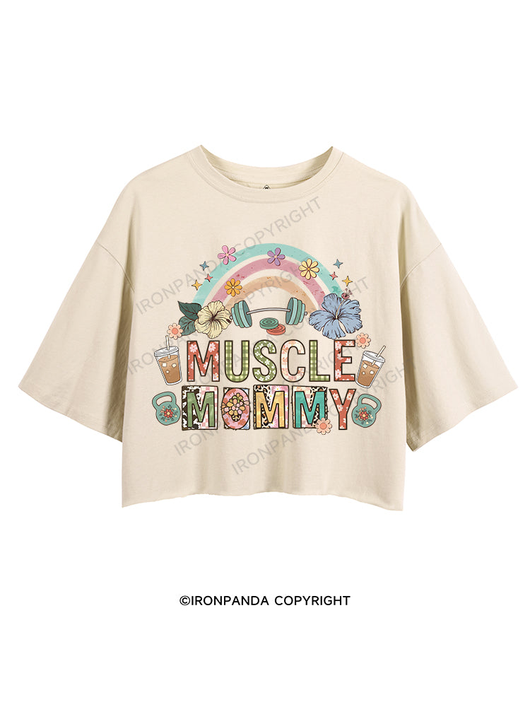 MUSCLE MOM CROP TOPS