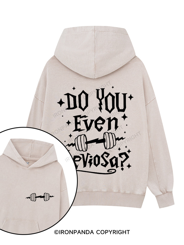 Do You Even Leviosa Printed Washed Gym Hoodie