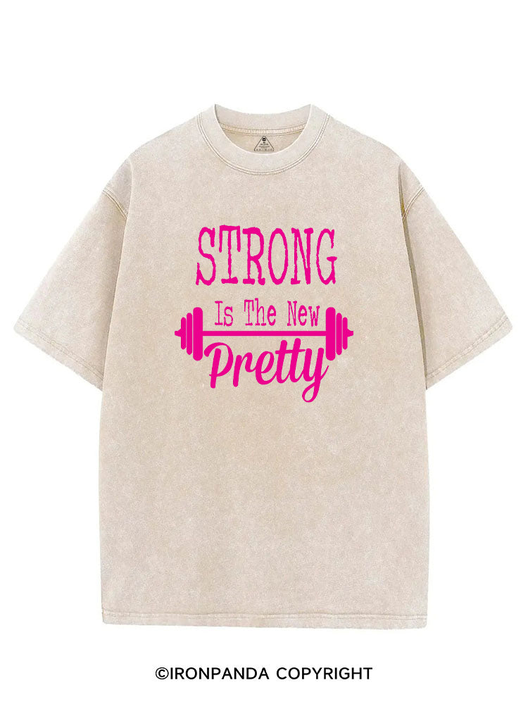 Strong is the new pretty barbell VINTAGE GYM SHIRT