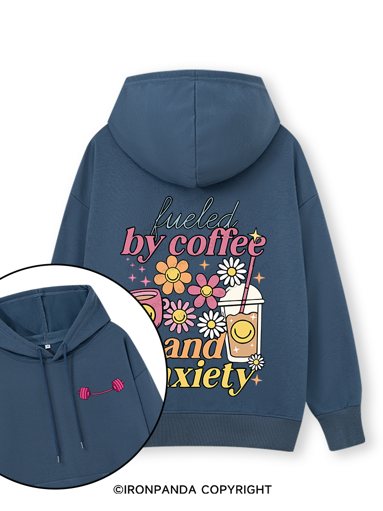 Fueled by Iced Coffee and Anxiety Double-Sided Printed Classic Gym Hoodie