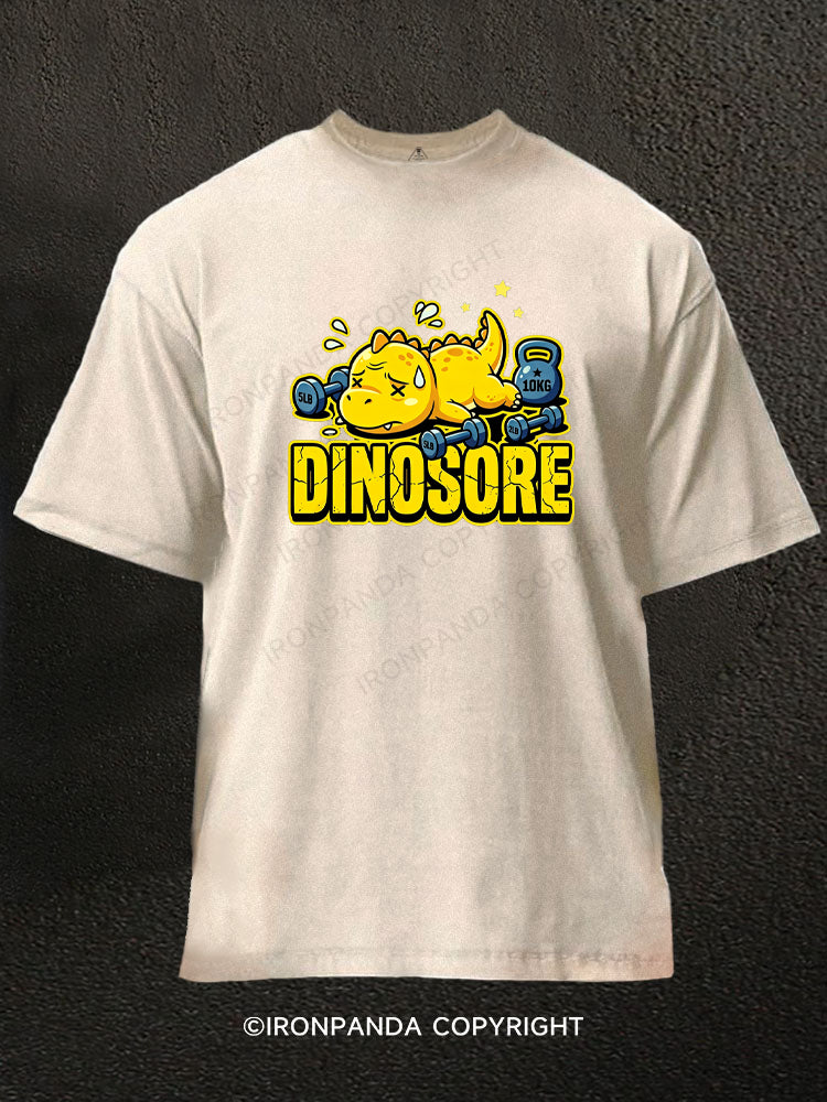 Funny Dinosaur Gym Workout Washed Gym Shirt