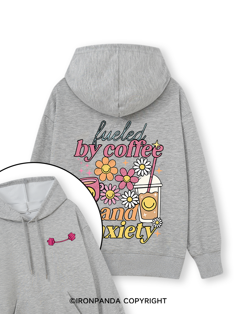 Fueled by Iced Coffee and Anxiety Double-Sided Printed Classic Gym Hoodie