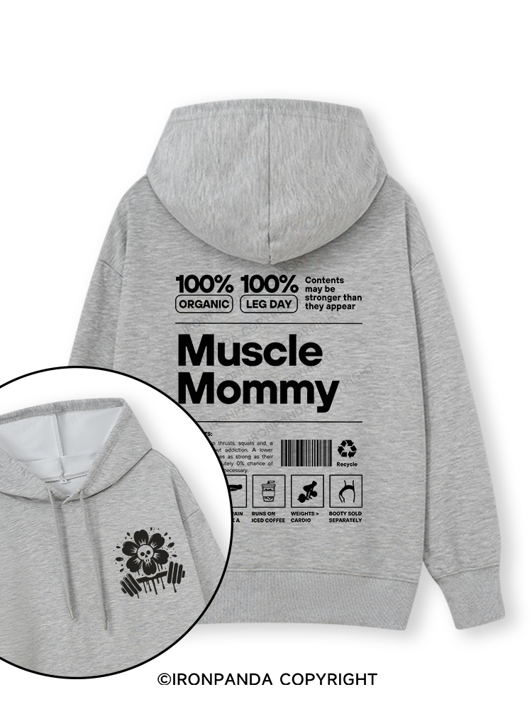Muscle Mom Letters Double-Sided Printed Classic Gym Hoodie