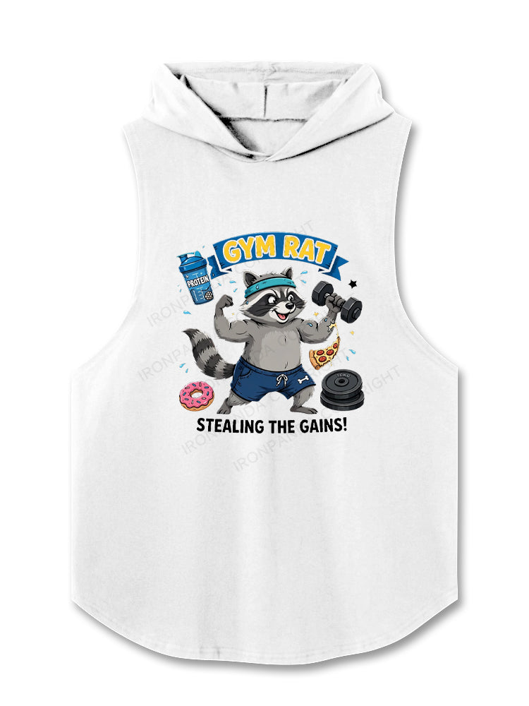 GYM RAT STEALING THE GAINS! Hooded Tank
