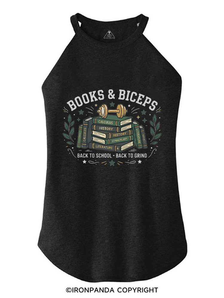 BOOKS & BICEPS BACK TO SCHOOL BACK TO GRIND ROCKER COTTON TANK