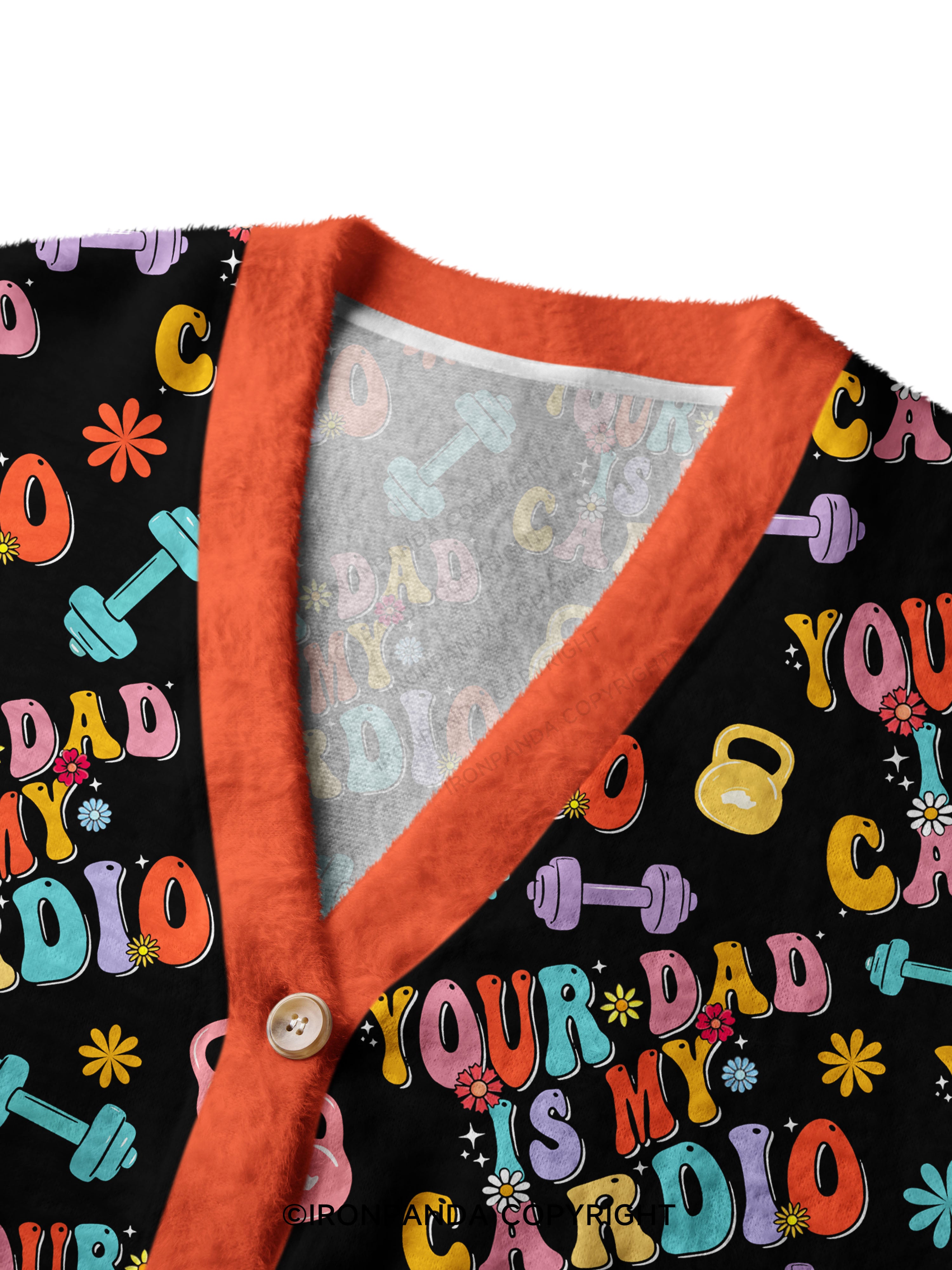 Your Dad Is My Cardio Crop Ugly Cardigan Sweater