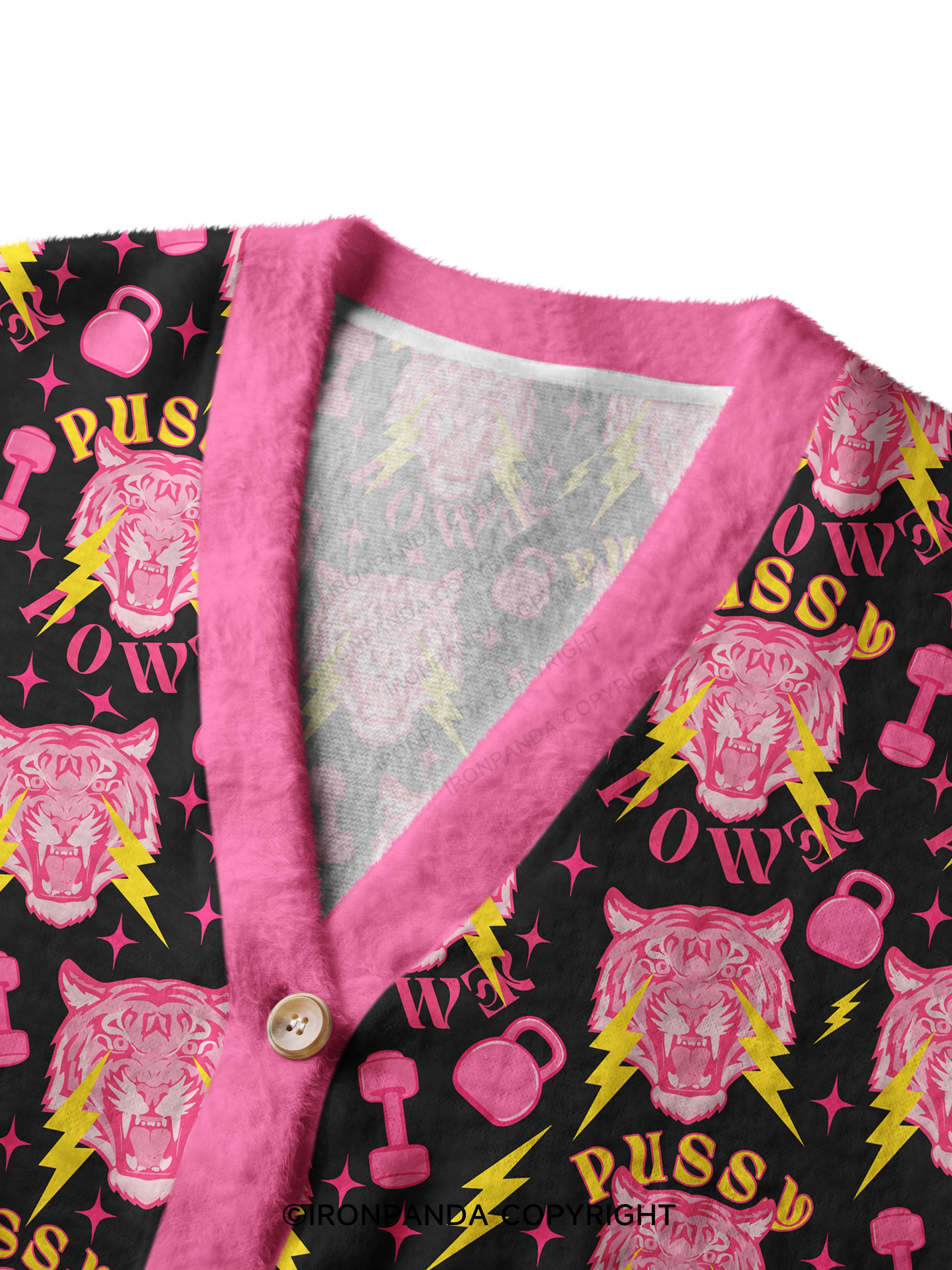 pussy power Crop Ugly Cardigan Sweater