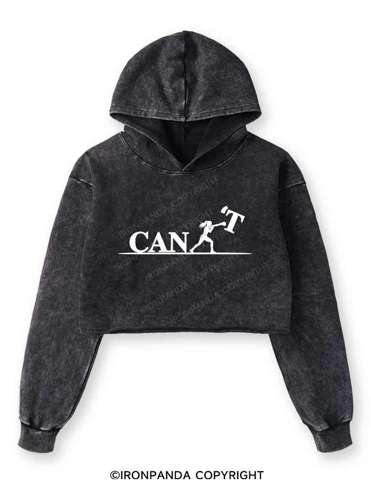 NOW I CAN Washed Crop Hoodie