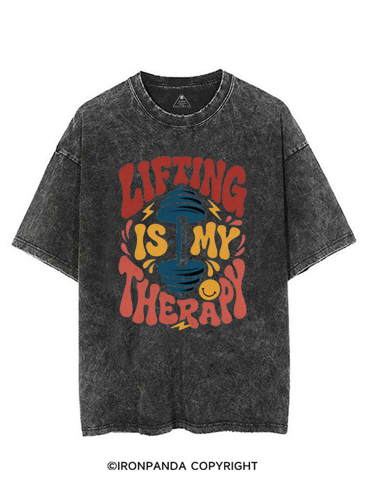 LIFTING IS MY THERAPY FUNNY WORKOUT VINTAGE GYM SHIRT