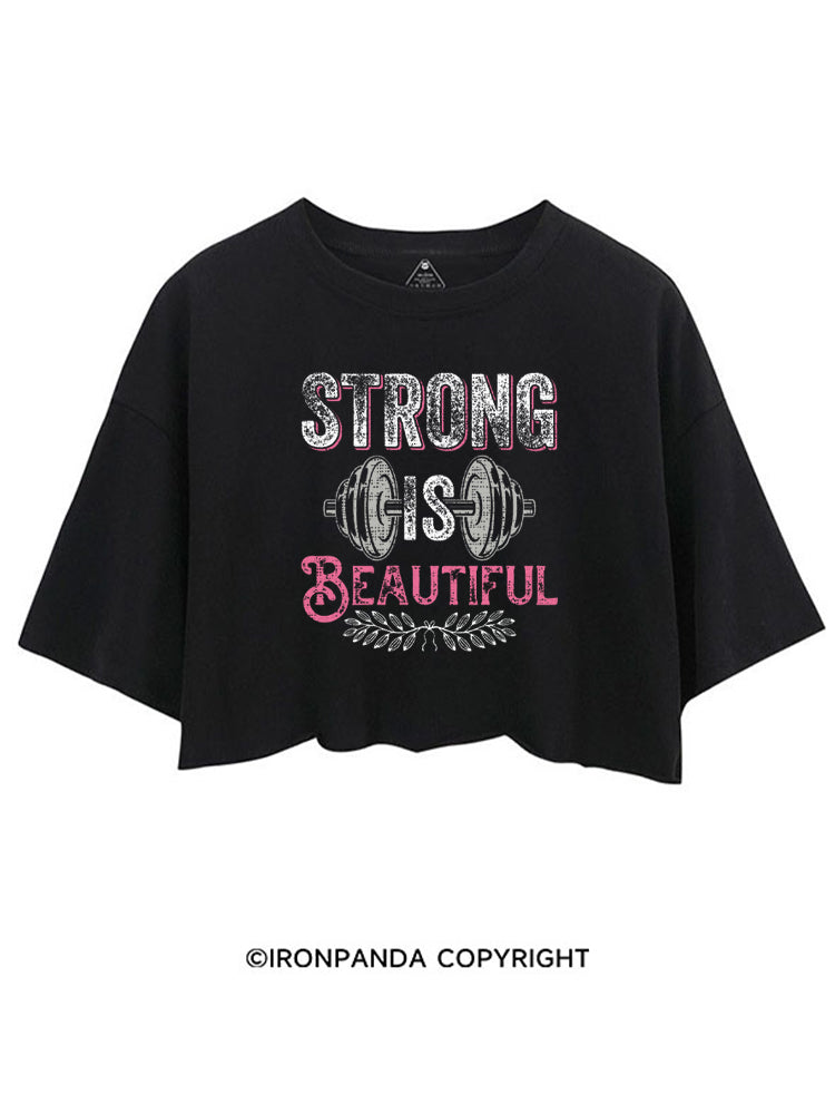 STRONG IS BEAUTIFUL POSITIVE GYM CROP TOPS