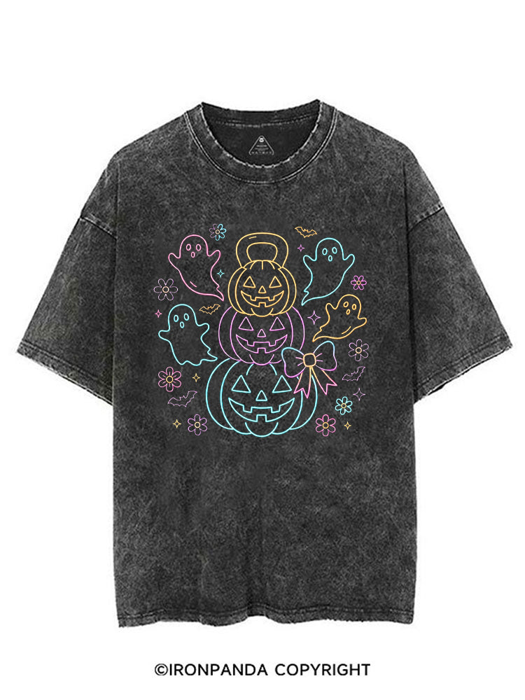 GHOSTLY KETTLEBELL PUMPKINS VINTAGE GYM SHIRT