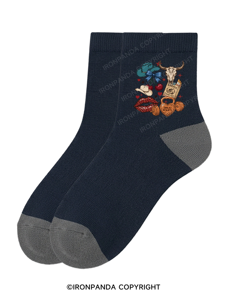 Sweat Hearts Western Gym Crew Socks