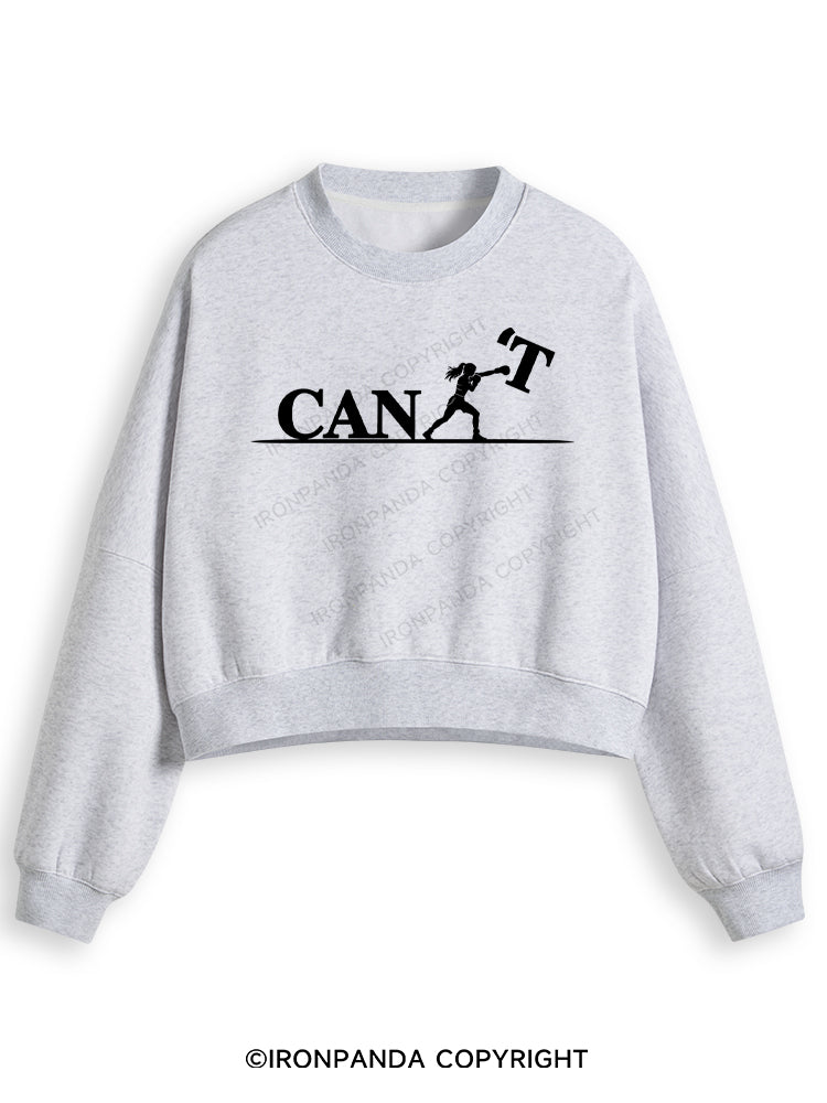 NOW I CAN Fleece Crop Sweatshirt