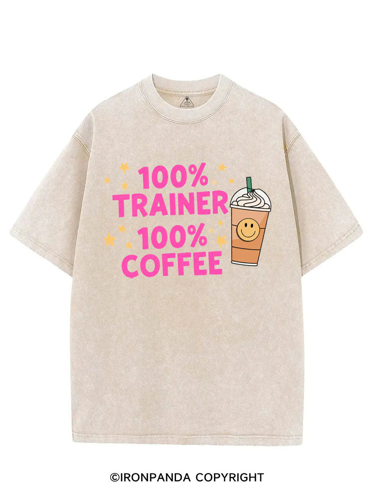 100% TRAINER 100% COFFEE VINTAGE GYM SHIRT