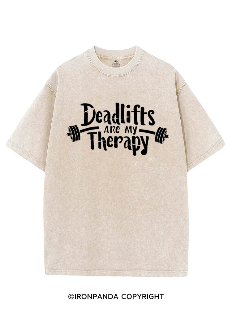 DEADLIFTS ARE MY THERAPY VINTAGE GYM SHIRT