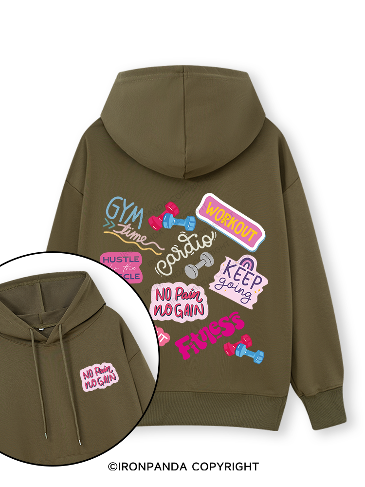 Colorful Fitness Double-Sided Printed Classic Gym Hoodie