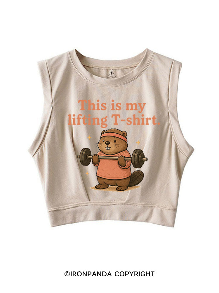 THIS IS MY LIFTING T-SHIRT SLEEVELESS CROP TOPS
