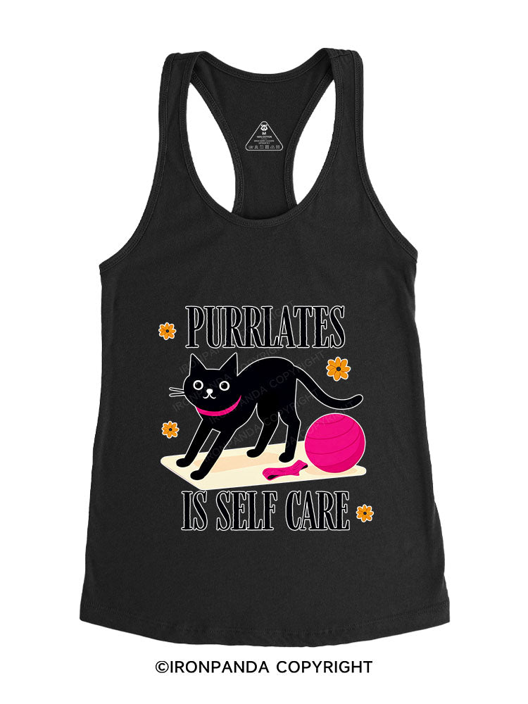 PURRLATES IS SELF CARE Gym Racerback Tank
