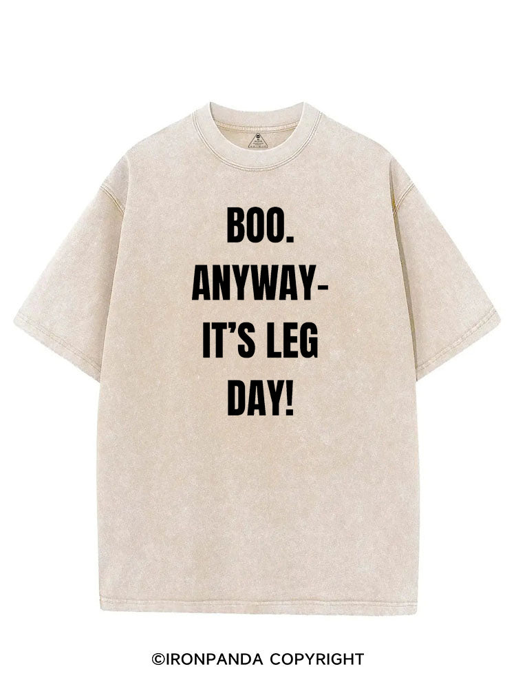 BOO. ANYWAY IT'S LEG DAY! VINTAGE GYM SHIRT