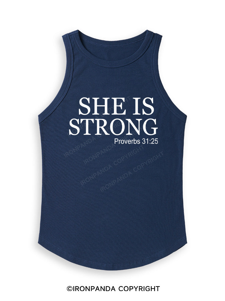 SHE IS STRONG Fitted Tank Top