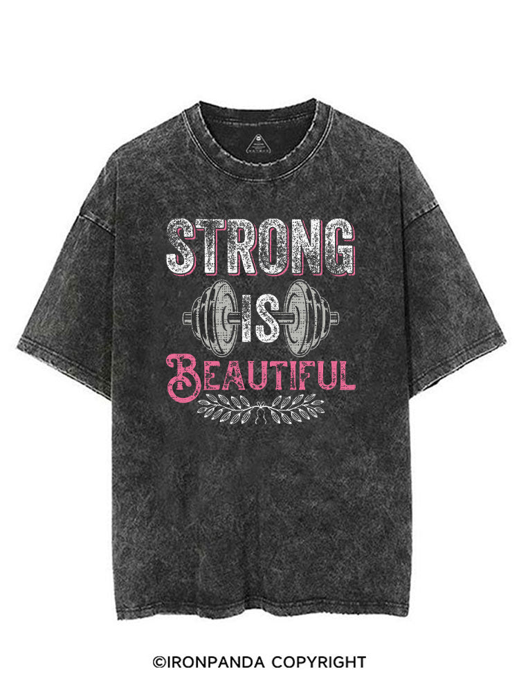 STRONG IS BEAUTIFUL POSITIVE GYM VINTAGE GYM SHIRT