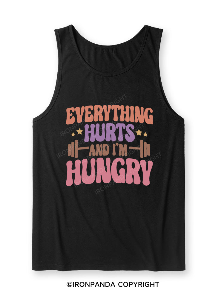 Everything Hurts and I'm Hungry Letter Ultra Soft Heather Tank