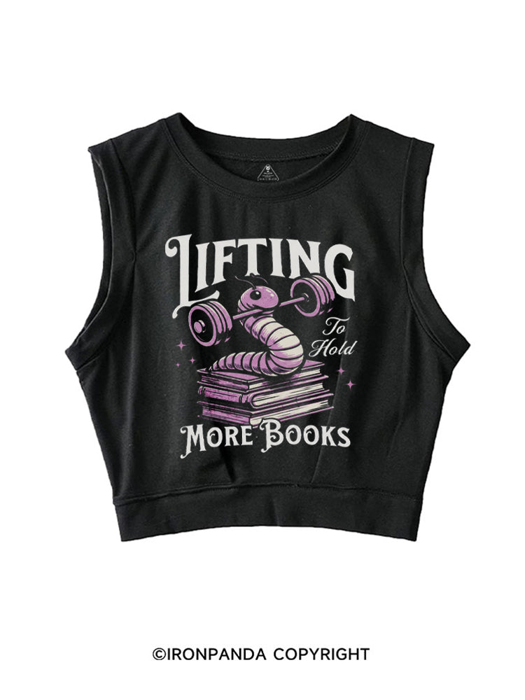 LIFTING TO HOLD MORE BOOKS BOOKISH WORKOUT SLEEVELESS CROP TOPS