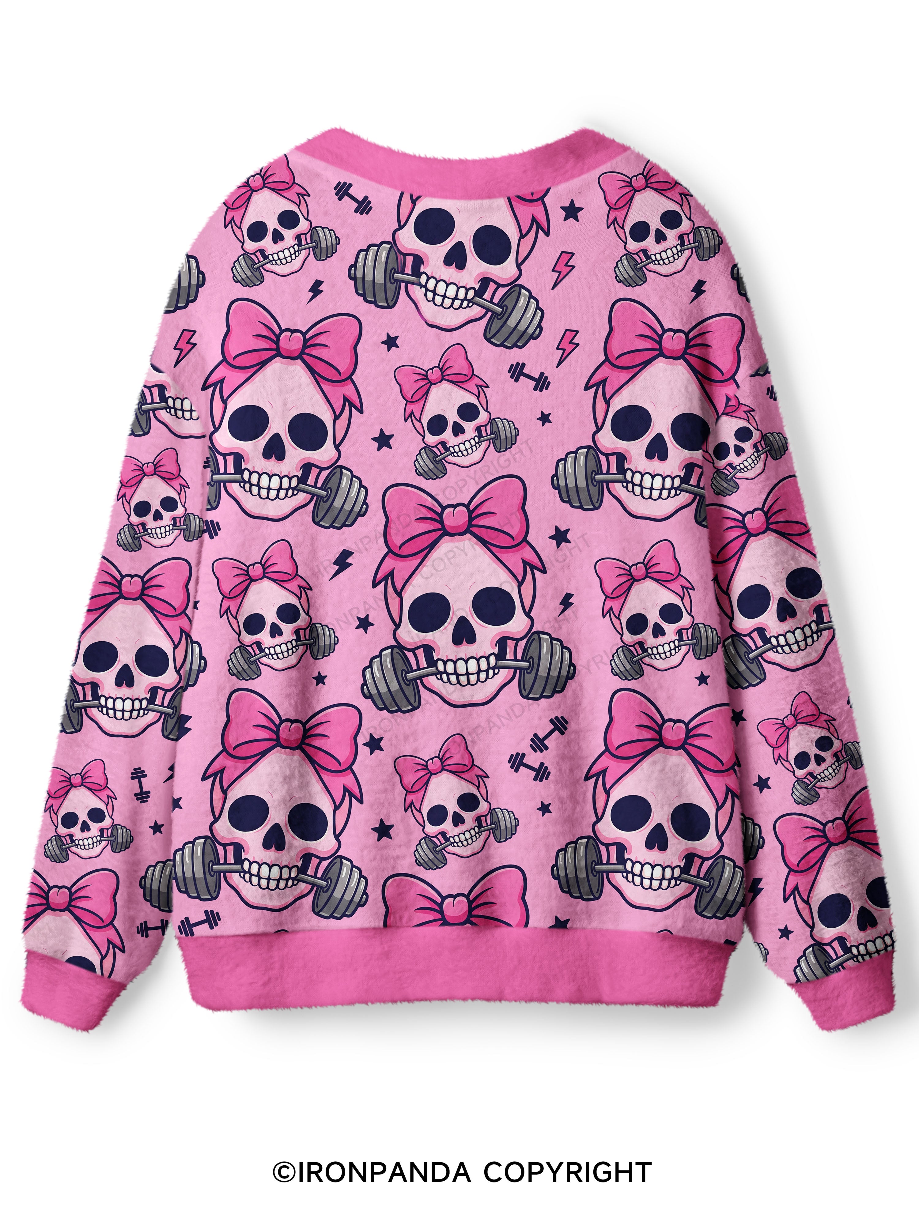 Girly Gym Skull Ugly Cardigan Sweater