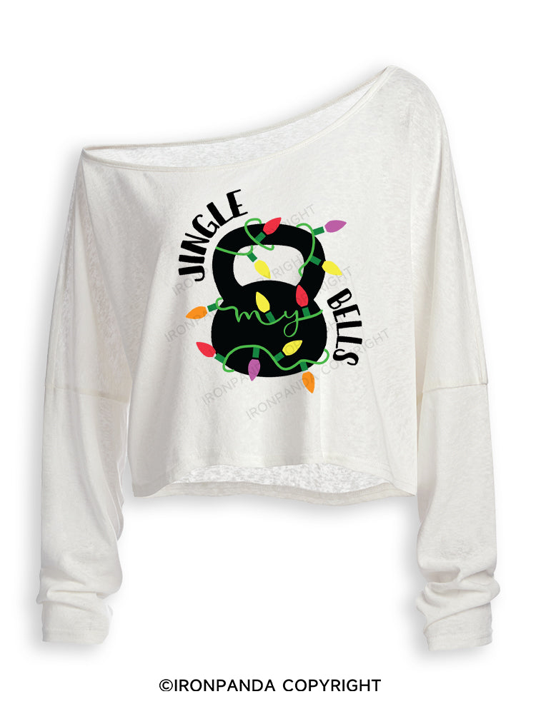 JINGLE MY BELLS Off Shoulder Long Sleeve Crop Top