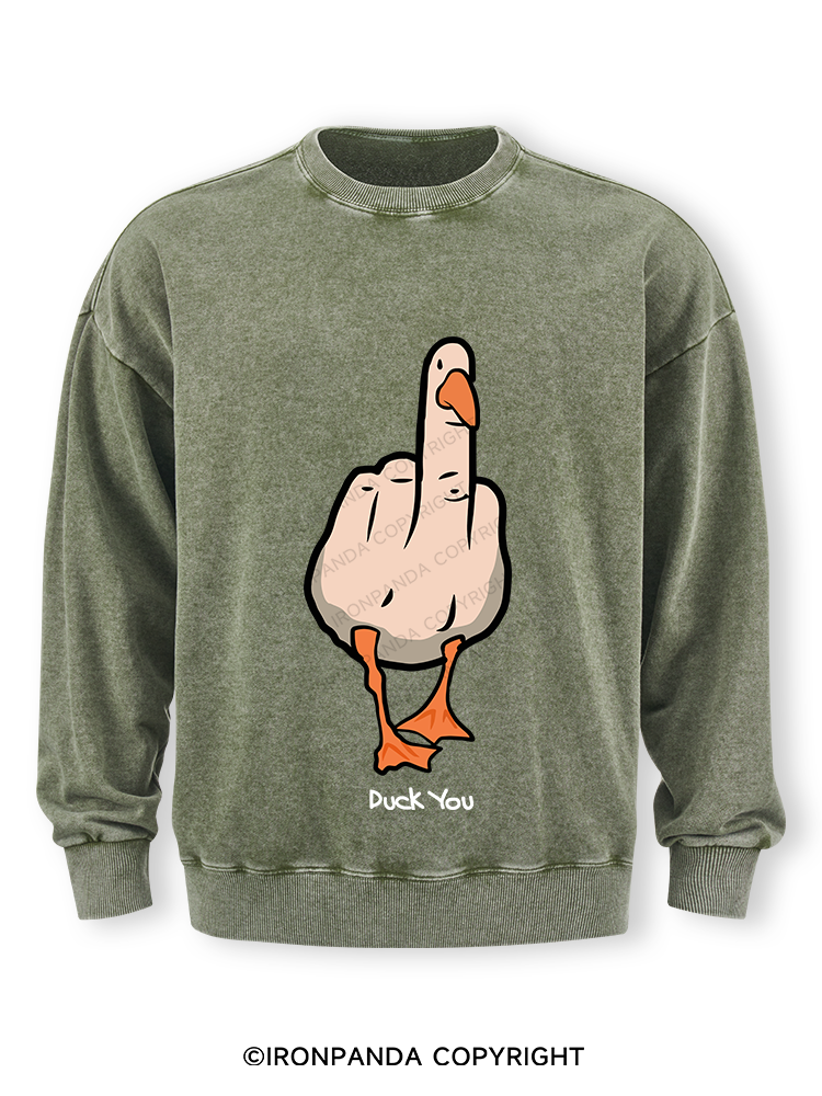 duck you Washed Sweatshirt